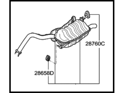 2009 Hyundai Santa Fe Muffler - 28701-0W350