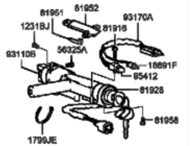 1998 Hyundai Sonata Ignition Lock Cylinder - 81900-38A00