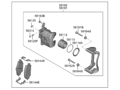 2023 Hyundai Santa Fe Hybrid Brake Caliper - 58130-P2050