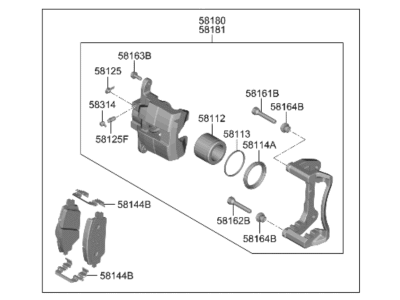 2023 Hyundai Santa Fe Hybrid Brake Caliper - 58110-P2050