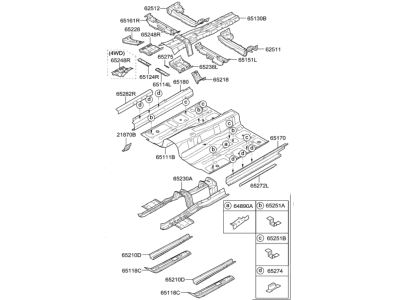 Hyundai Genesis G80 Floor Pan - 65100-B1500