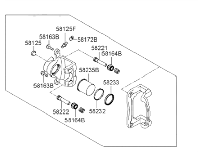 Hyundai 58311-3KA11 Caliper Kit-Rear Brake,RH