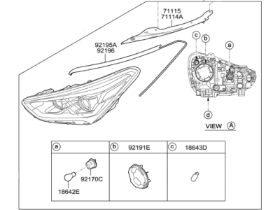 Hyundai 92103-B8530 Head Lamp Sub Assembly, Left