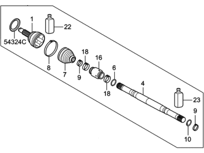 Hyundai 49525-J9200 Joint & Shaft Kit-Front Axle W