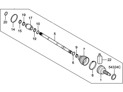 Hyundai 49526-J9250 Joint & Shaft Kit-Front Axle W