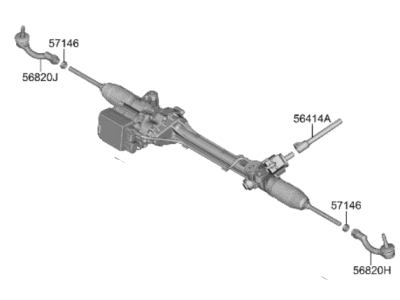 2017 Hyundai Genesis G80 Steering Gear Box - 57700-B1205