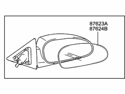 2001 Hyundai Accent Car Mirror - 87610-25710-CA