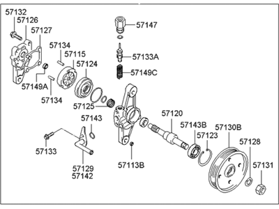 Hyundai Elantra Power Steering Pump - 57100-2D151