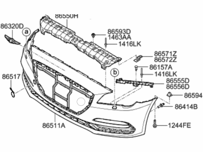 Hyundai Genesis G80 Bumper - 86540-B1810