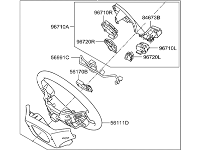 Hyundai Santa Fe XL Steering Wheel - 56110-B8AK0-UNB