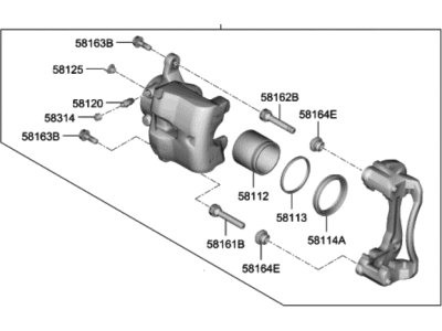 2021 Hyundai Veloster Brake Caliper - 58180-J3A10