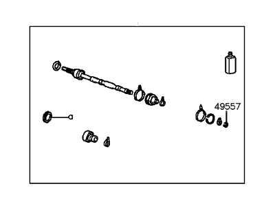 Hyundai 49508-29L00 Joint & Shaft Kit-Front Axle W