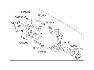 2014 Hyundai Accent Brake Caliper - 58190-1RA00