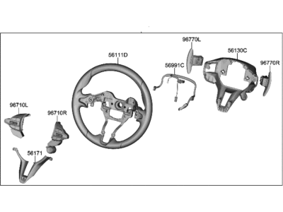 2022 Hyundai Kona N Steering Wheel - 56100-I3020-PYZ