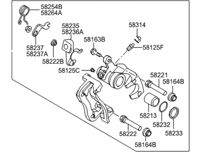 2014 Hyundai Accent Brake Caliper Bracket - 58310-1RA30