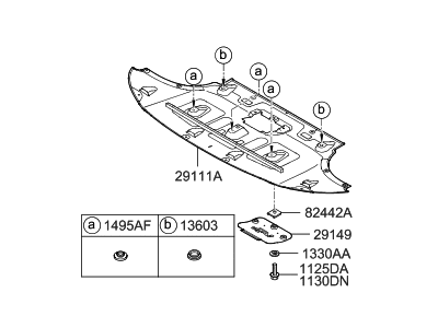 Hyundai 29110-B1250 Panel Assembly-Under Cover,FRT