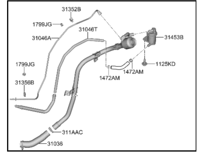 2021 Hyundai Santa Fe Hybrid Fuel Filler Neck - 31030-CL800