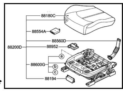 2015 Hyundai Sonata Seat Cushion - 88200-C2060-SME