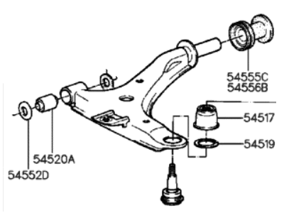 1993 Hyundai Sonata Control Arm - 54501-33000