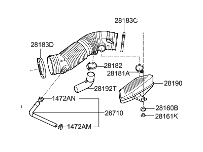 2019 Hyundai Genesis G80 Air Duct - 28130-B1400