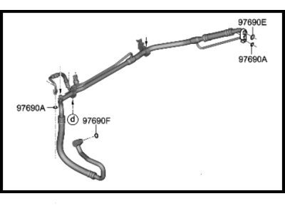 Hyundai Sonata Hybrid A/C Hose - 97777-L5AA0