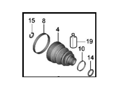 Hyundai 495L5-AB200 BOOT KIT-DIFF SIDE,LH