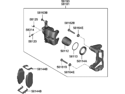 Hyundai 58110-KL000 BRAKE ASSY-FR,LH