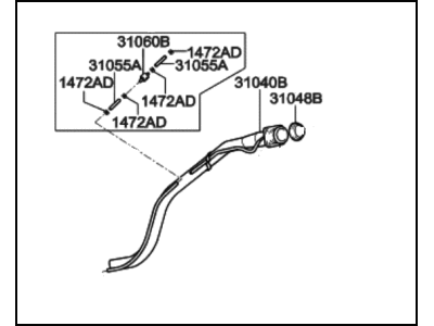 2001 Hyundai Santa Fe Fuel Filler Neck - 31030-26300