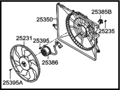 2010 Hyundai Santa Fe Fan Motor - 25380-1U100