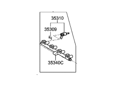 2021 Hyundai Sonata Hybrid Fuel Rail - 35340-2J604