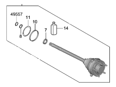 Hyundai 497L1-IB000 JOINT & SHAFT KIT-WHEEL SIDE,L