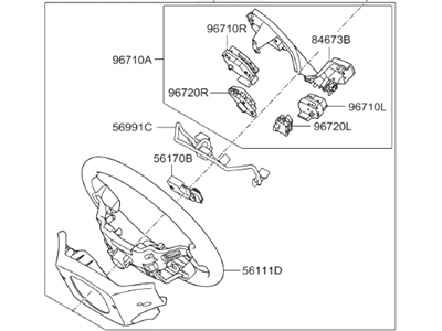 Hyundai 56110-2WAY0-UNB Steering Wheel Assembly