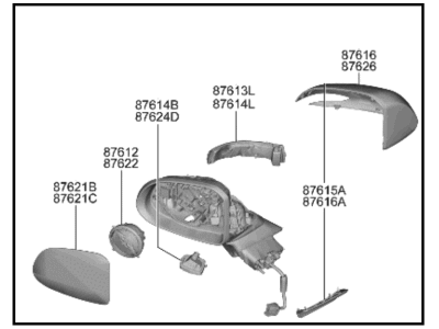 2021 Hyundai Santa Fe Hybrid Car Mirror - 87620-CL091