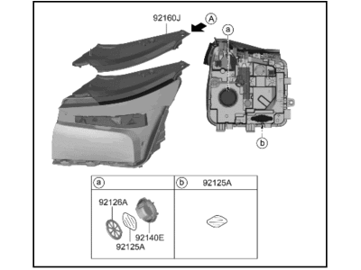 2022 Hyundai Santa Fe Hybrid Headlight - 92101-CL001