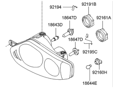 Hyundai Tiburon Headlight - 92102-2C051