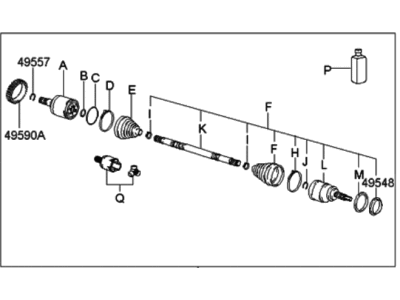 Hyundai 49500-25402 Joint Assembly-Constant Velocity L