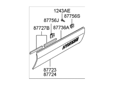 Hyundai 87722-2E000 Garnish Assembly-Front Door,RH