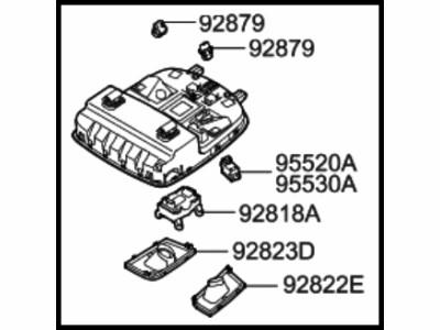 Hyundai 92810-C2100-PPB Overhead Console Lamp Assembly