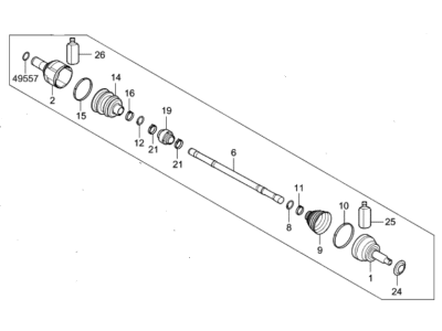 2019 Hyundai Elantra Axle Shaft - 49500-F2220