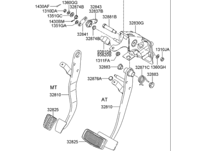 2009 Hyundai Tucson Brake Pedal - 32800-2E100