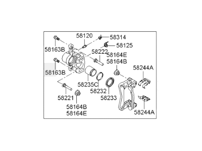 Hyundai 58310-3JA05 CALIPER Kit-RR Brake,LH