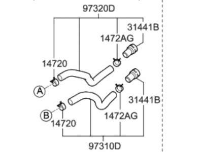 Hyundai 97312-F2200 Hose Assembly-Water Outlet