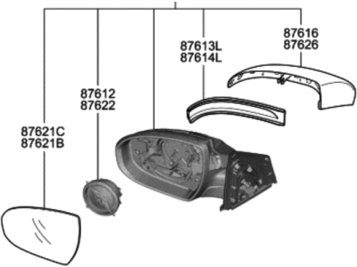 2018 Hyundai Tucson Car Mirror - 87620-D3460