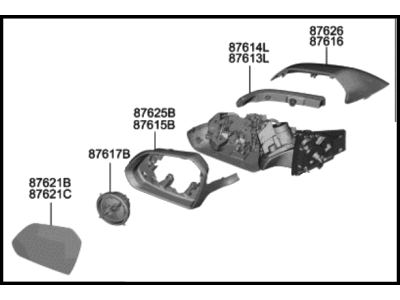 2019 Hyundai Sonata Car Mirror - 87610-C2560