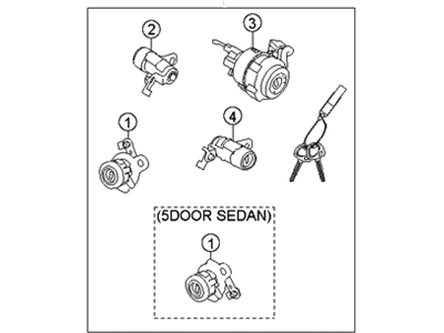 Hyundai Accent Door Lock Cylinder - 81905-1R252