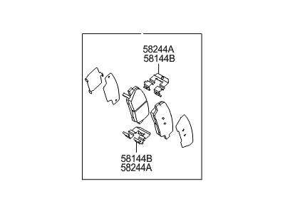 2012 Hyundai Genesis Brake Pad Set - 58302-3MA00