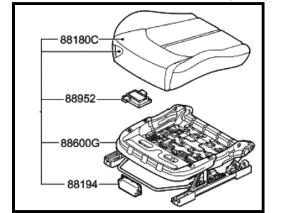 2015 Hyundai Sonata Seat Cushion - 88200-C2060-SMB