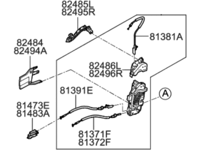 2017 Hyundai Genesis G80 Door Latch Assembly - 81310-B1010