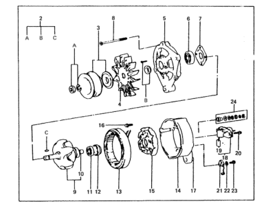 1986 Hyundai Excel Alternator - 37300-21310