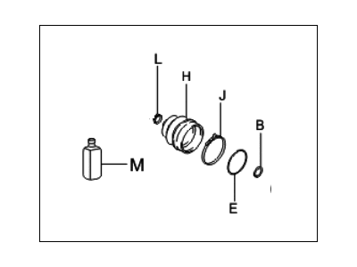 Hyundai 49506-26T00 Boot Kit-Rear Axle Differential Side